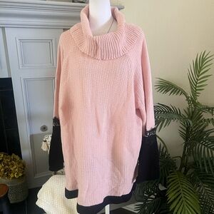 NWT Lane Bryant Pink and Black Cowl Neck Sweater Size 22/24